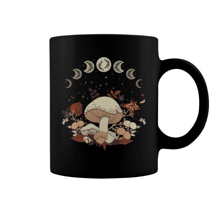 Cute Cottagecore Moon Phases And Mushrooms Fall Coffee Mug