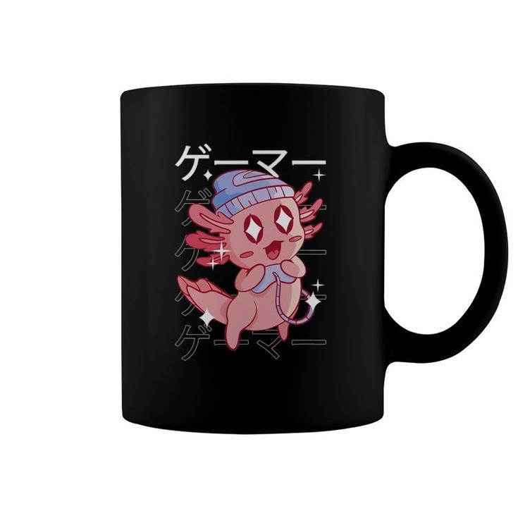 Cute Happy Axolotl Gamer Kawaii Video Gaming Game Player Coffee Mug