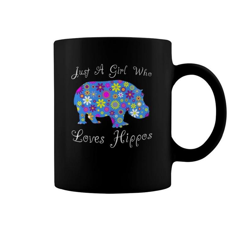 Cute Hippopotamus Gifts Women - Just A Girl Who Loves Hippos  Coffee Mug