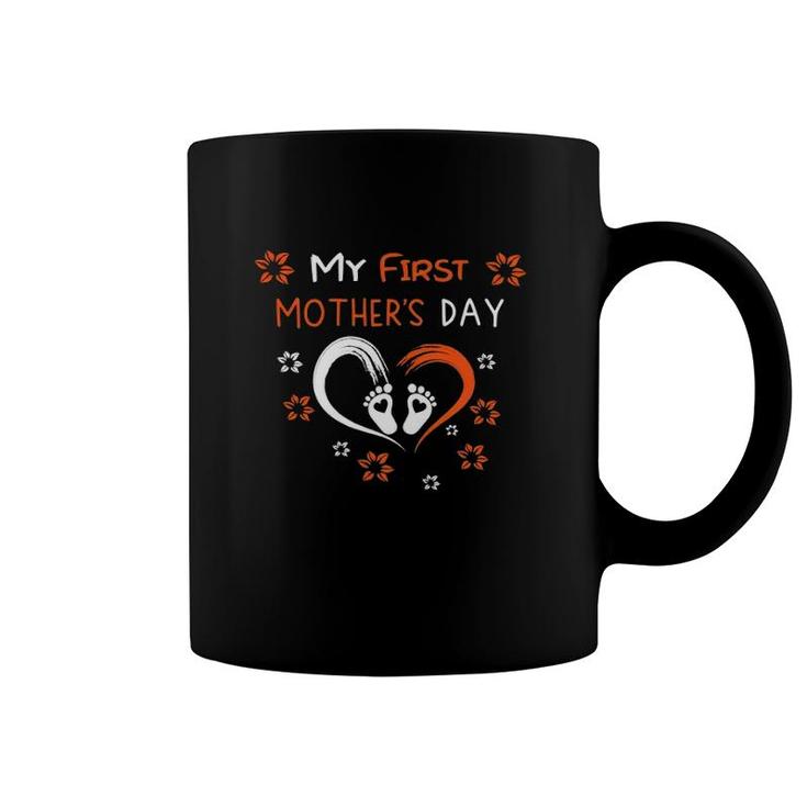 Cute Motivational First Mother's Day Gift Floral Positive Vibes Coffee Mug
