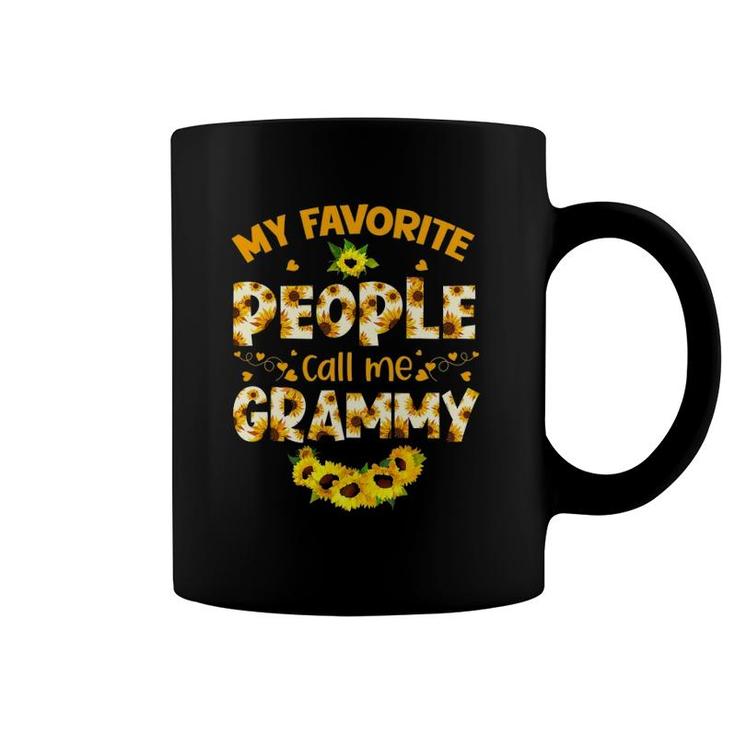 Cute My Favorite People Call Me Grammy Sunflower Mothers Day Coffee Mug