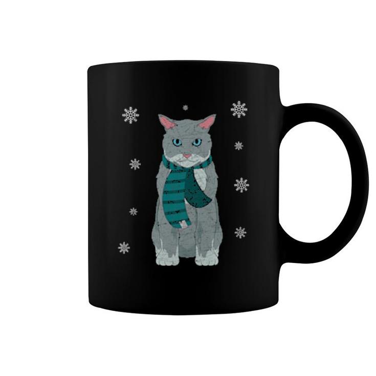 Cute Pet Owner Snowy Winter Animal Cat Person Cat  Coffee Mug