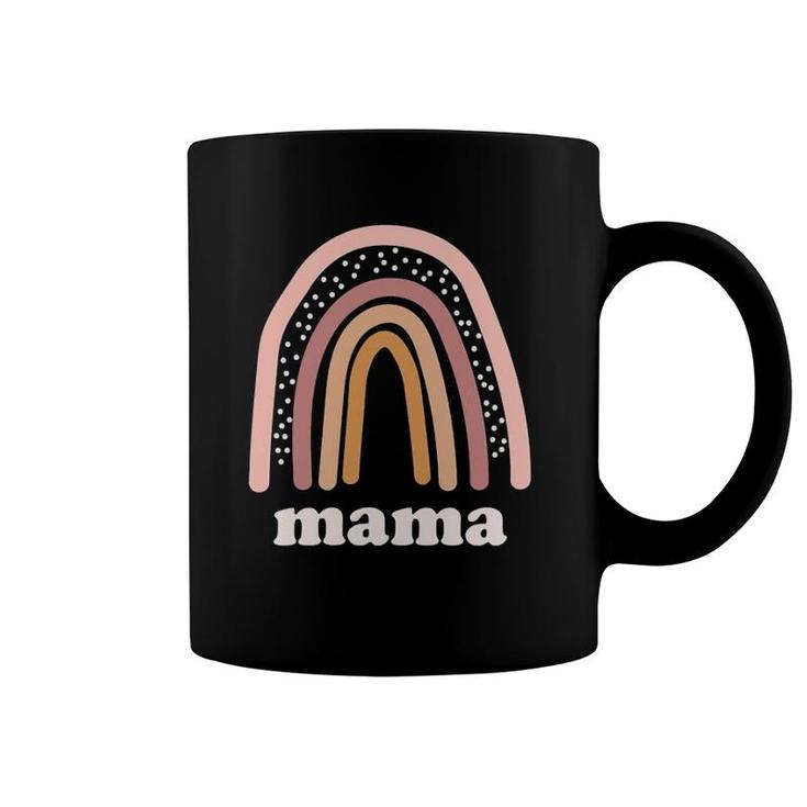Cute Rainbow Boho Mama Minimal Pocket Design Motherhood Love Coffee Mug