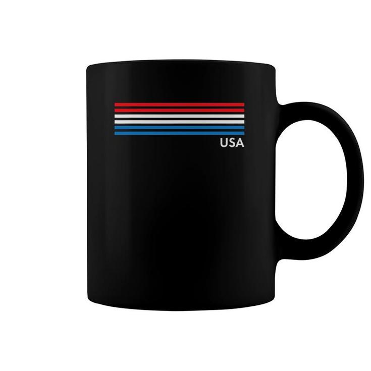 Cute Usa Red Blue Chest Stripe 4Th Of July Top Coffee Mug