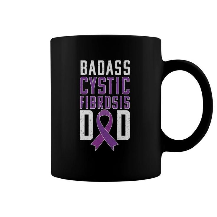 Cystic Fibrosis Awareness  Cf Dad Purple Ribbon Tee Coffee Mug