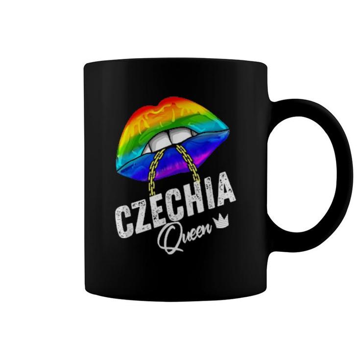 Czechia Lgbtq Gay Pride Flag Lips Rainbow  Coffee Mug