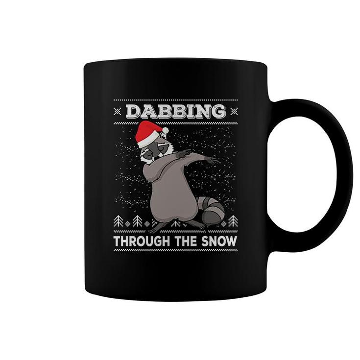 Dabbing Through The Snow Raccoon Dab Coffee Mug