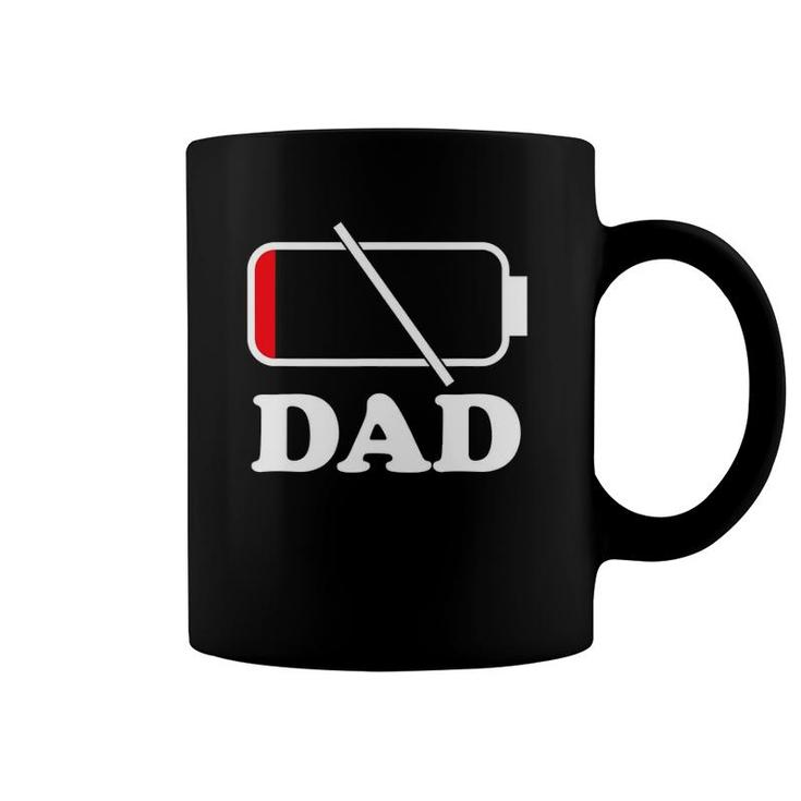 Dad Empty Low Battery Sarcastic Coffee Mug