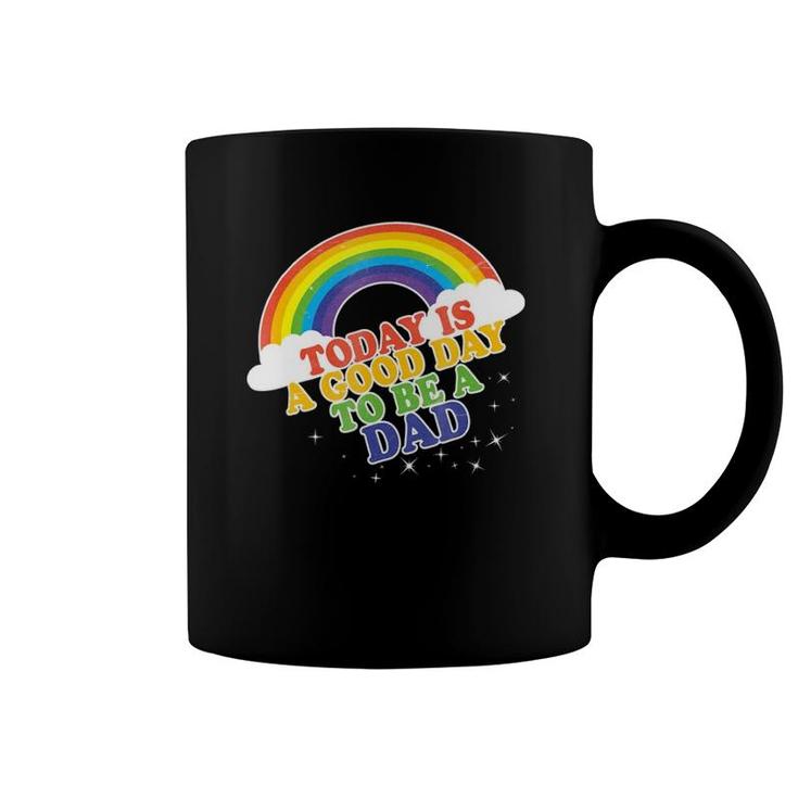 Dad For Men Baby Announcement Rainbow Fathers Gift Coffee Mug