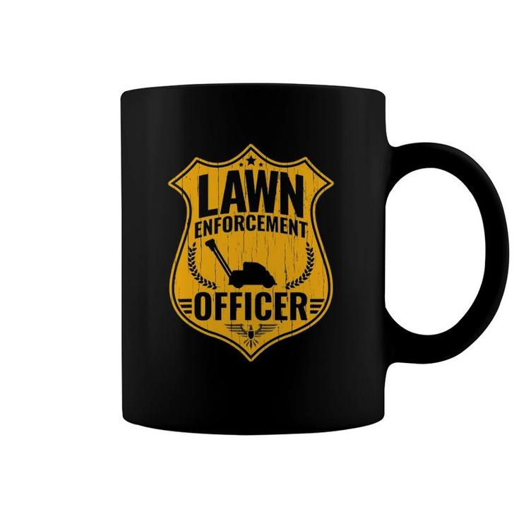 Dad Jokes Lawn Enforcement Officer Mowing Coffee Mug