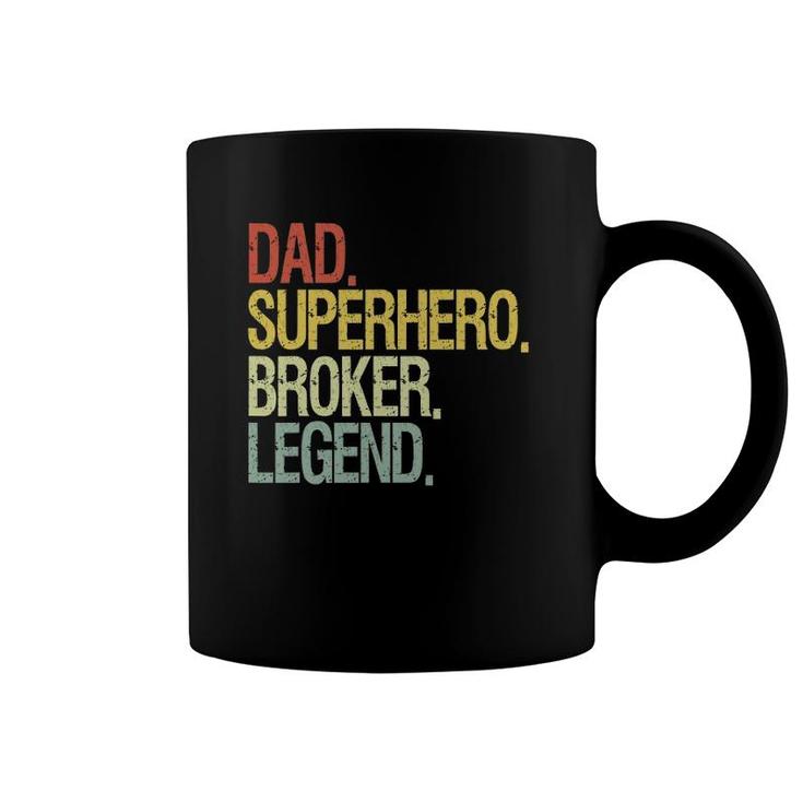 Dad Superhero Broker Legend Vintage Retro Coffee Mug