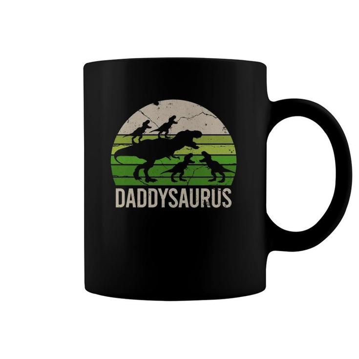 Daddy Dinosaur Funny Dad Daddysaurus Four Kids Gift Coffee Mug