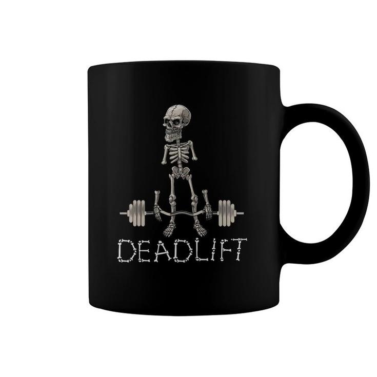 Deadlift Exhausted Skeleton Bodybuilder Gym Powerlifting Coffee Mug