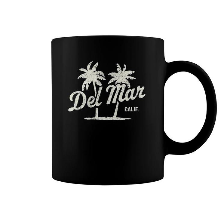 Del Mar California Vintage 70S Palm Trees Graphic Coffee Mug
