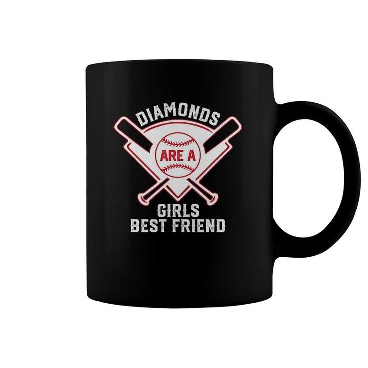 Diamonds Are A Girls Best Friend Baseball For Women Coffee Mug
