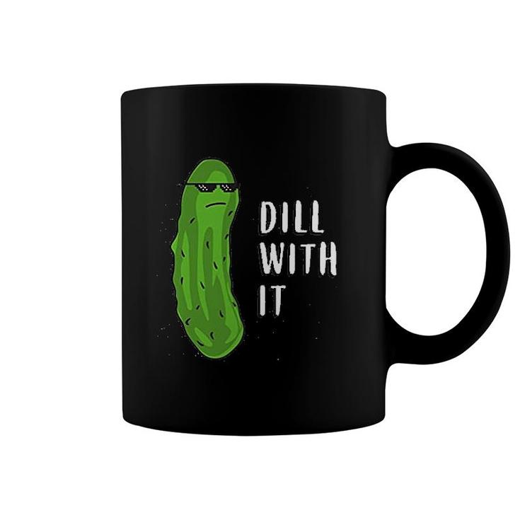 Dill With It Funny Novelty Pickle Pun Coffee Mug