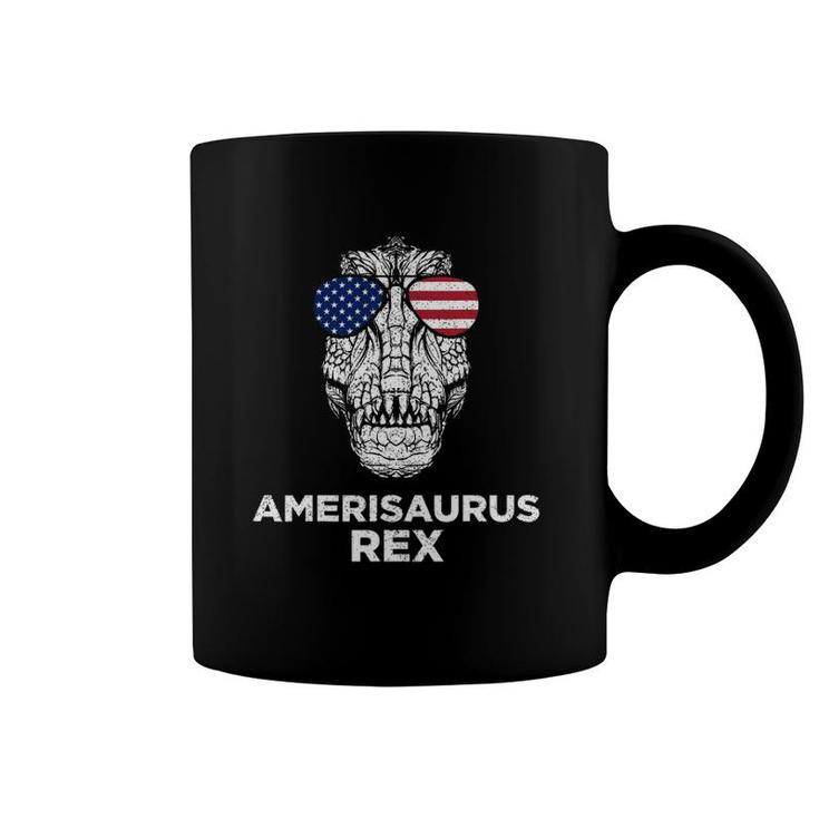 Dinosaur 4Th Of July Amerisaurusrex American Flag Glasses Coffee Mug