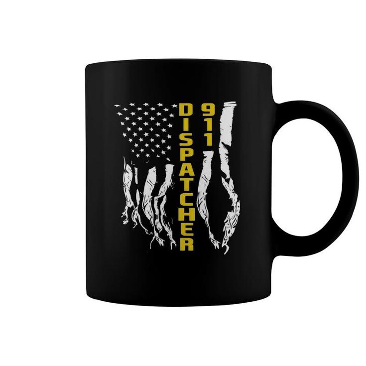 Dispatcher 911 American Flag Gift Coffee Mug