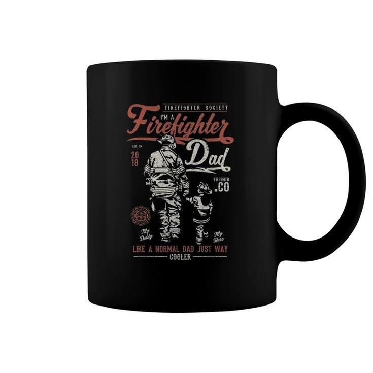 Distressed Firefighter Dad  Men Father's Day Fireman Coffee Mug