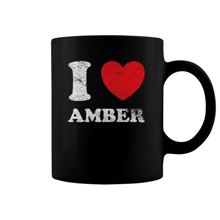 Distressed Grunge Worn Out Style I Love Amber Coffee Mug