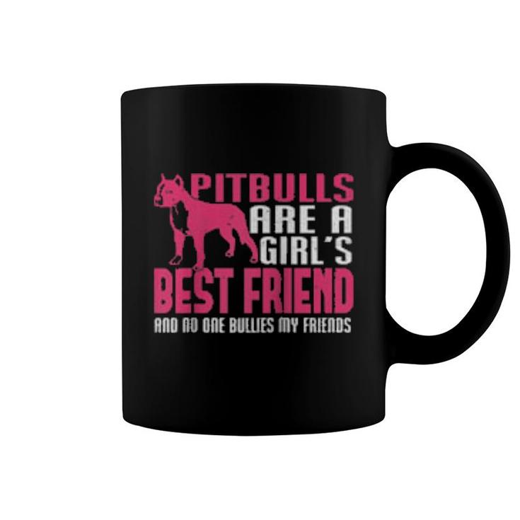 Distressed Pitbull Girls Best Friend No One Bullies Friends  Coffee Mug