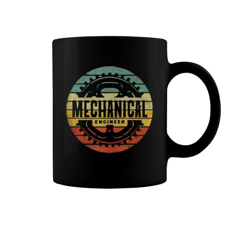 Distressed Retro Background Mechanical Engineer Cogs  Coffee Mug