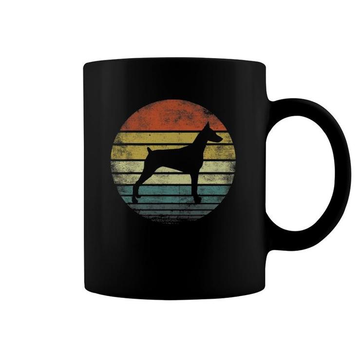 Doberman Lover Owner Gifts Retro Sunset Dog Silhouette Dad Coffee Mug