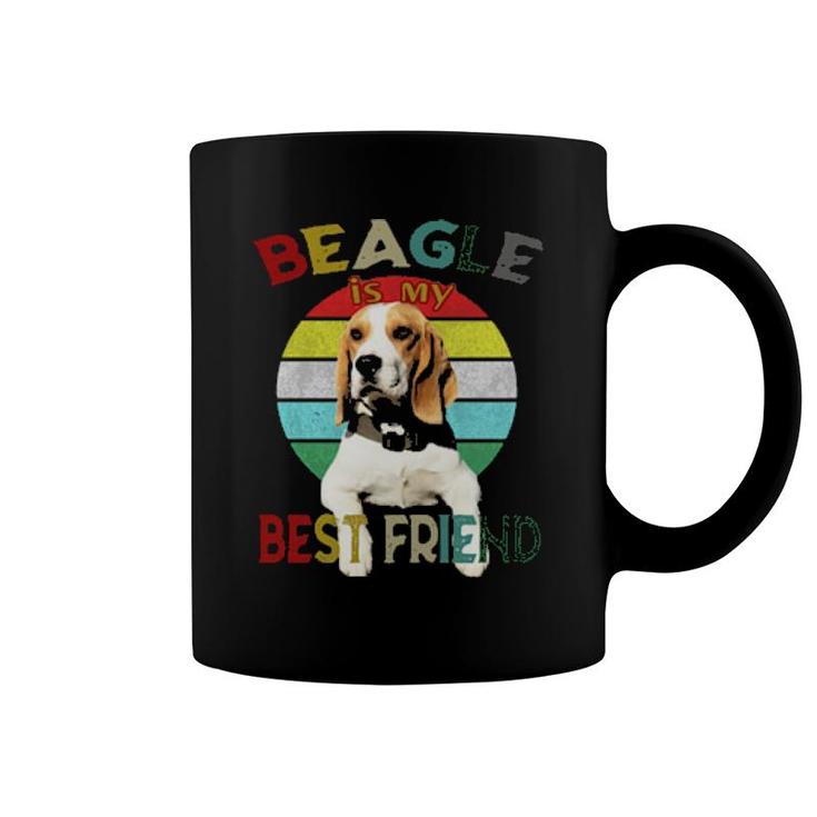 Dog Beagle Is My Best Friend Vintage Retro Color Design Relaxed Fit 99 Paws Coffee Mug