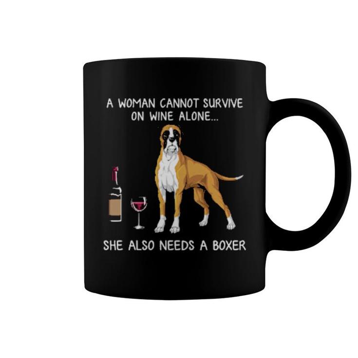 Dog Boxer And Wine Funny Dog447 Paws Coffee Mug