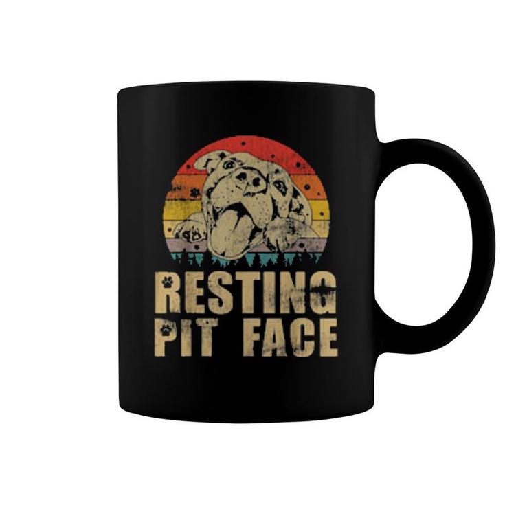 Dog Funny Pitbull Resting Pit Face 105 Paws Coffee Mug