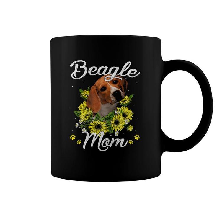 Dog Mom Mother's Day Gift Sunflower Beagle Mom Coffee Mug