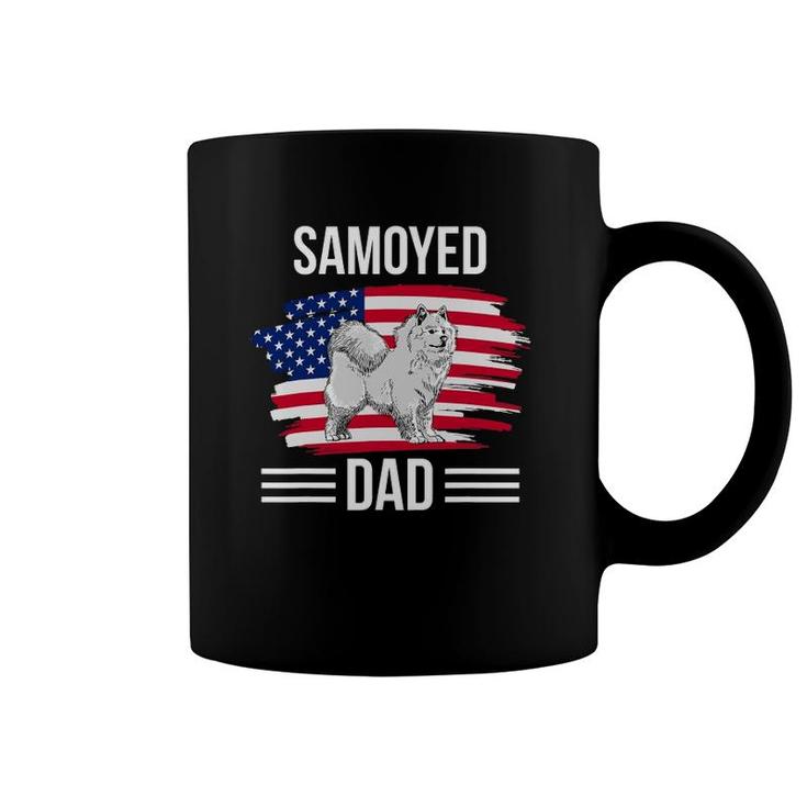 Dog Owner Us Flag 4Th Of July Father's Day Samoyed Dad Coffee Mug