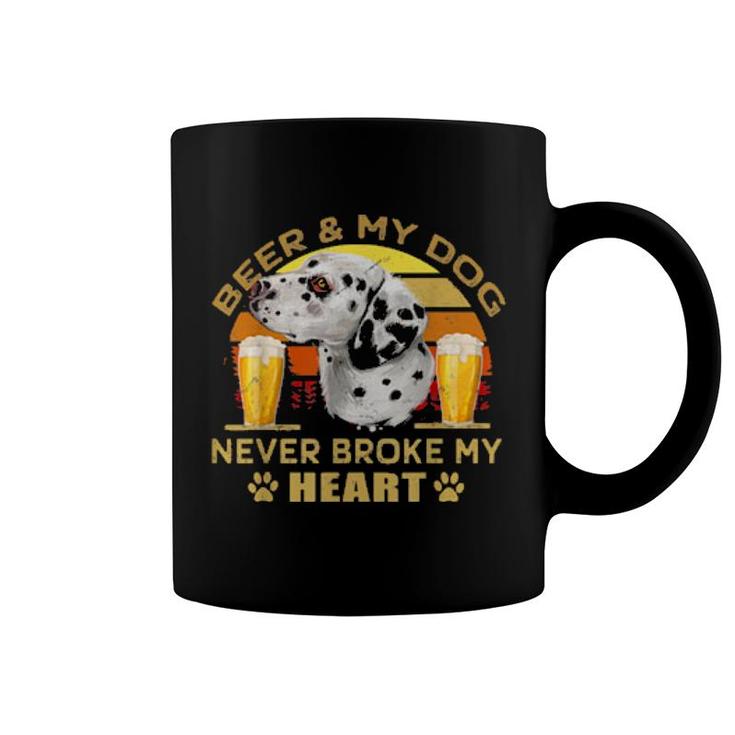 Dogs 365Dogs 365 Beer & Dalmatiner Hund Never Broke My Heart  Coffee Mug