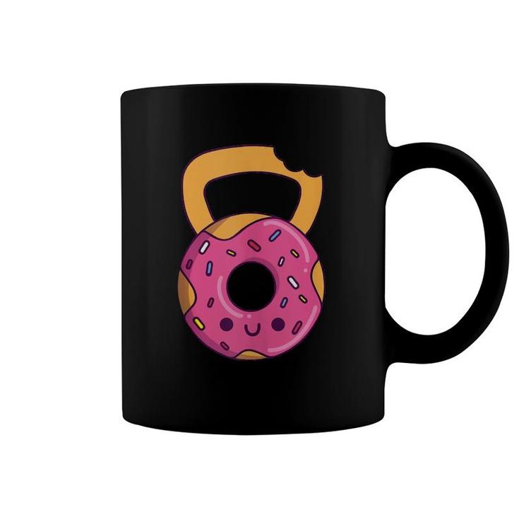 Donut Kettlebell Cartoon Funny Gym Coffee Mug