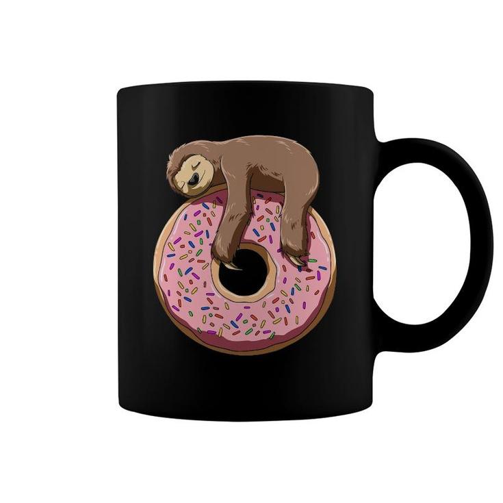 Donut Sloth Sleeping On A Donut Sloth Lovers Coffee Mug