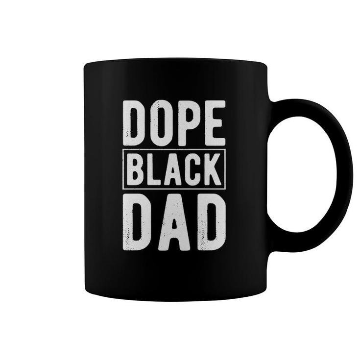 Dope Black Dad Distressed Fathers Day Gift African American  Coffee Mug
