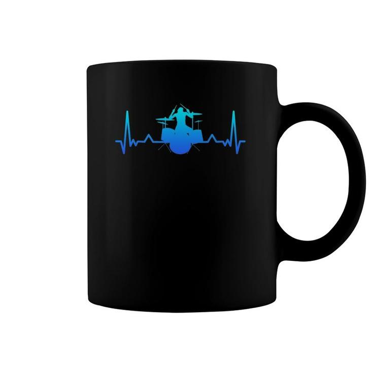 Drummer Drumming Heartbeat Dad Gift Coffee Mug