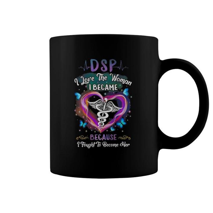 Dsp I Love Woman I Became Nurse Person Butterfly Heartbeats Coffee Mug