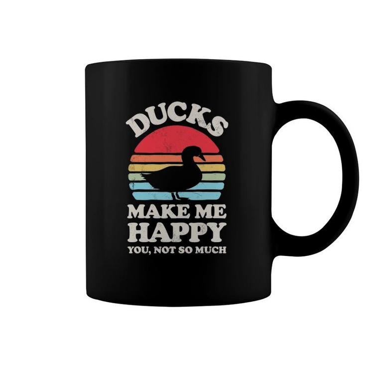 Ducks Make Me Happy Funny Duck Retro Vintage Farmer Farm Coffee Mug
