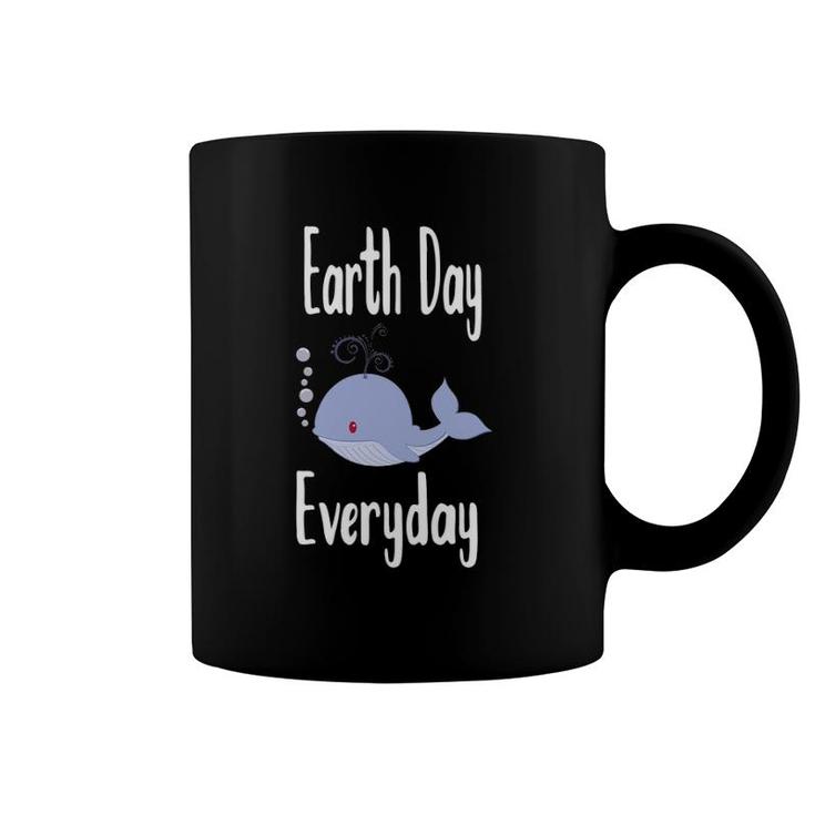 Earth Day Every Day - Cute Whale Nature Lover Recycle Coffee Mug