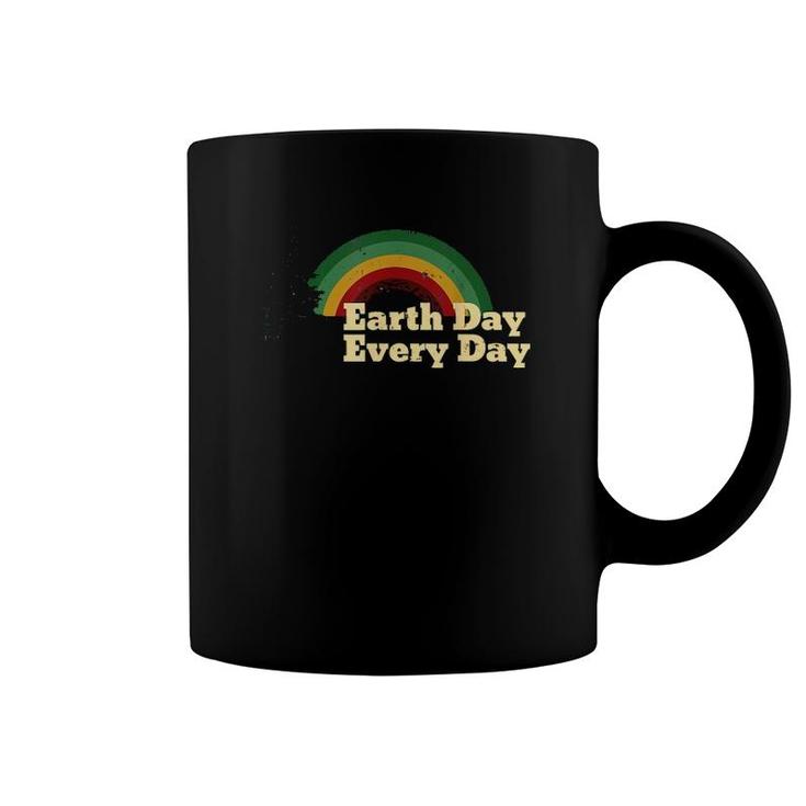 Earth Day Everyday Vintage Rainbow Pine Tree Coffee Mug