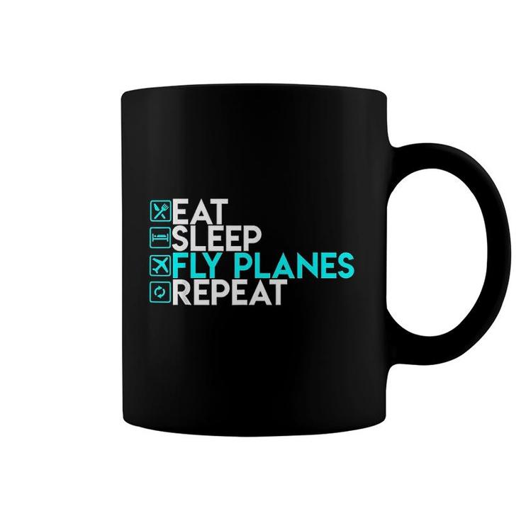 Eat Sleep Fly Planes Repeat Coffee Mug