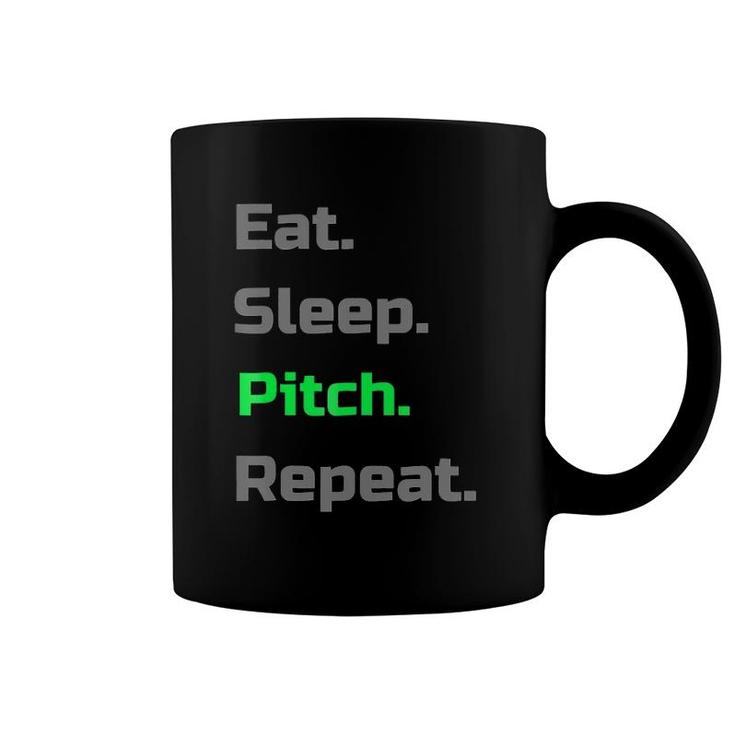 Eat Sleep Pitch Repeat Baseball Softball Player Coffee Mug