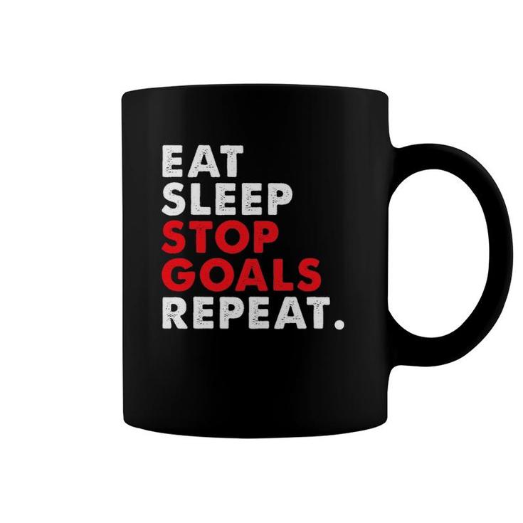 Eat Sleep Stop Goals Repeat For Hockey Lacrosse Coffee Mug