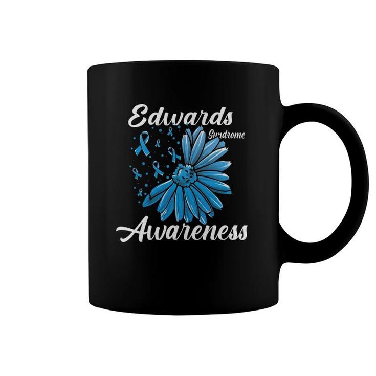 Edwards Syndrome Awareness Trisomy 18 Related Light Blue Ribbon Coffee Mug
