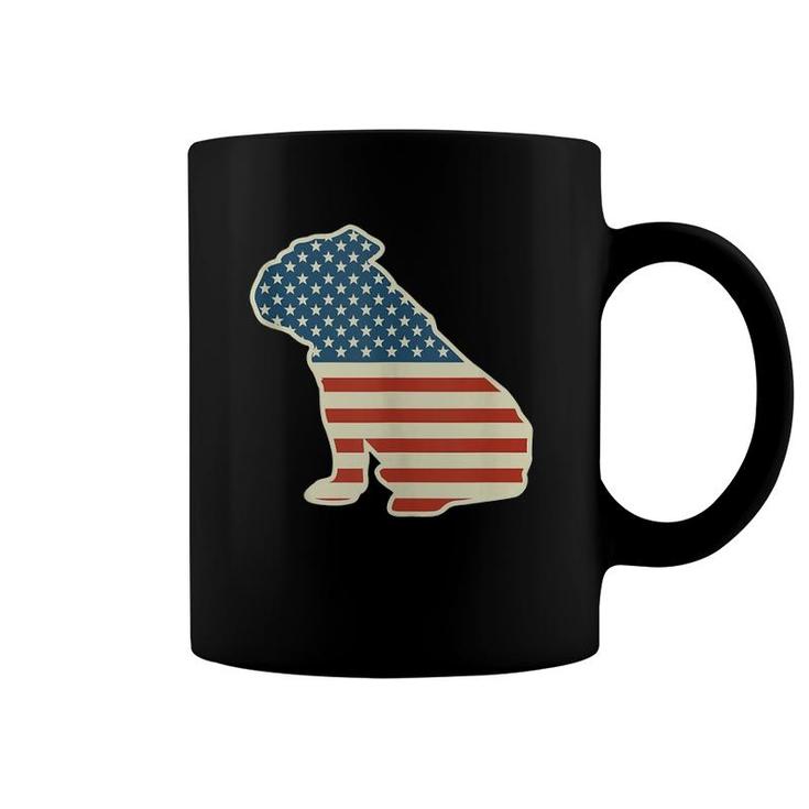 English Bulldog American Flag Dog Lover 4Th Of July Gift  Coffee Mug