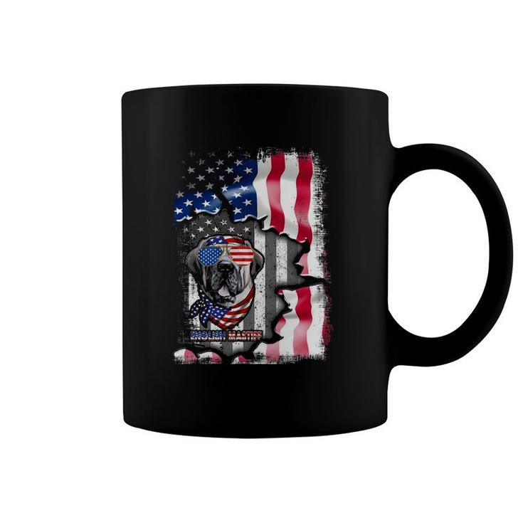 English Mastiff Dog Lover S Fun American Flag Gifts Coffee Mug