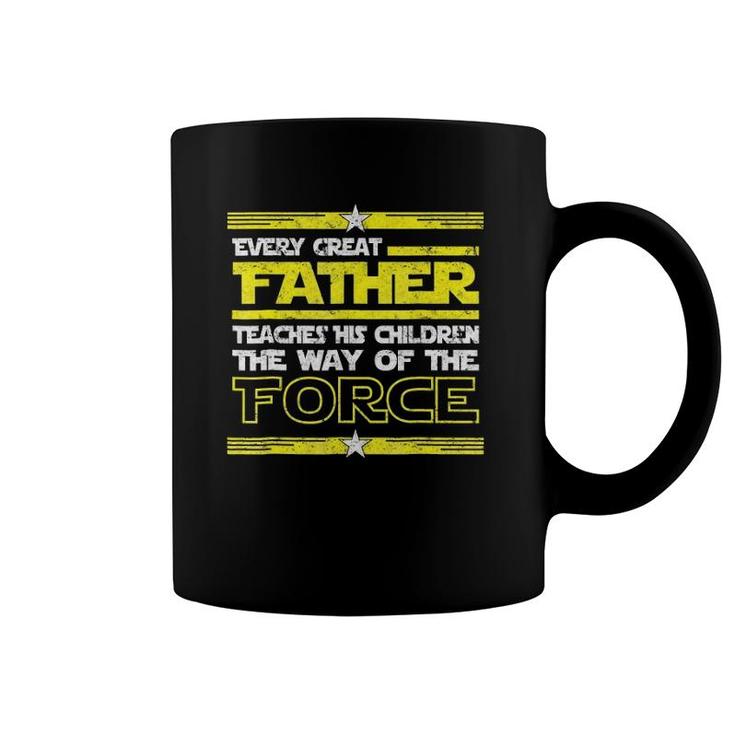 Every Great Father Teaches The Force Retro Father's Day Coffee Mug