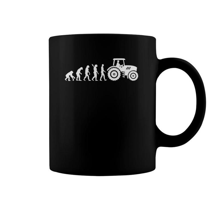 Evolution Tractor Farmer Live On A Ranch Coffee Mug