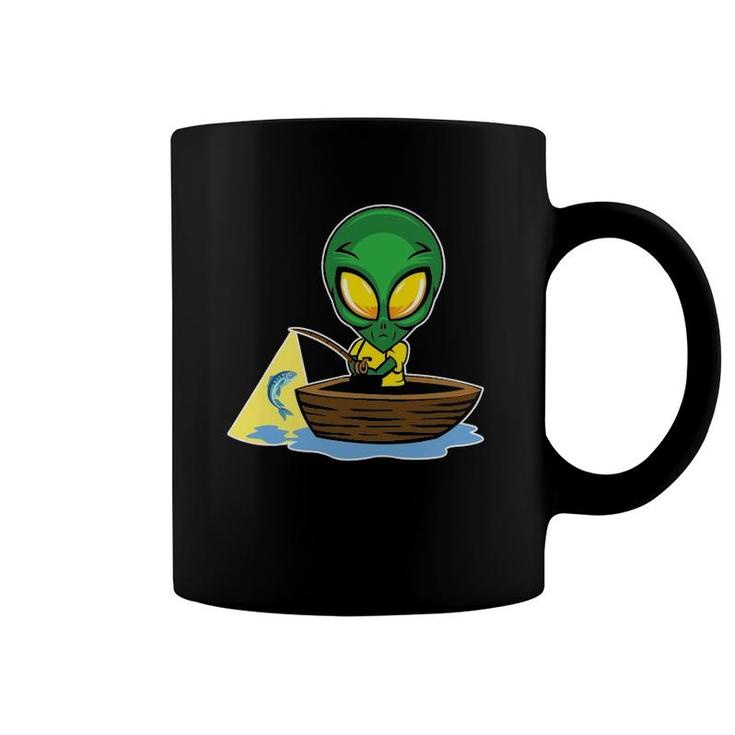 Exterrestrial Ufo Lake Fishermen Sail Fish Fishing Alien Dad Coffee Mug